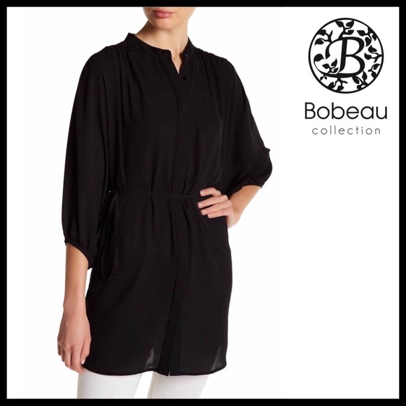 BLACK V-NECK BOHO CROCHET LACE TUNIC TOP BLOUSE - Picture 8 of 8